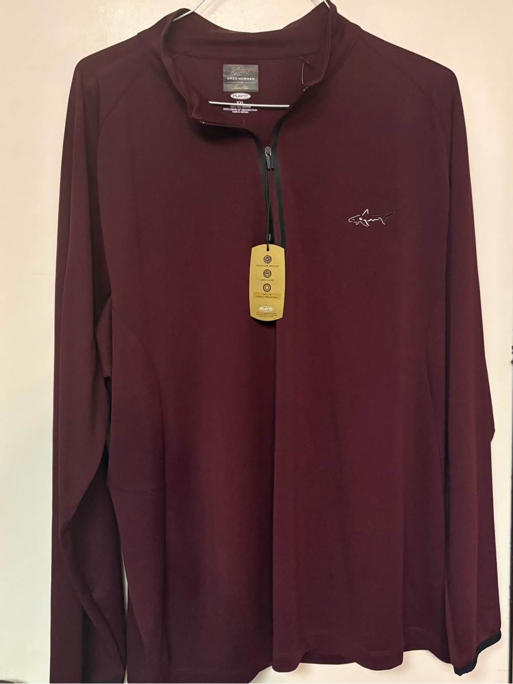 NWT Greg Norman 1/4 Zip Pullover XXL Burgundy Performance Golf Jacket